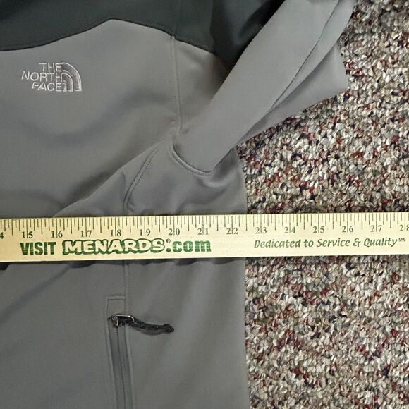 The North Face Apex Gray Soft Shell Fleece Lined Full Zip Hooded Jacket Sz L - Picture 13 of 15